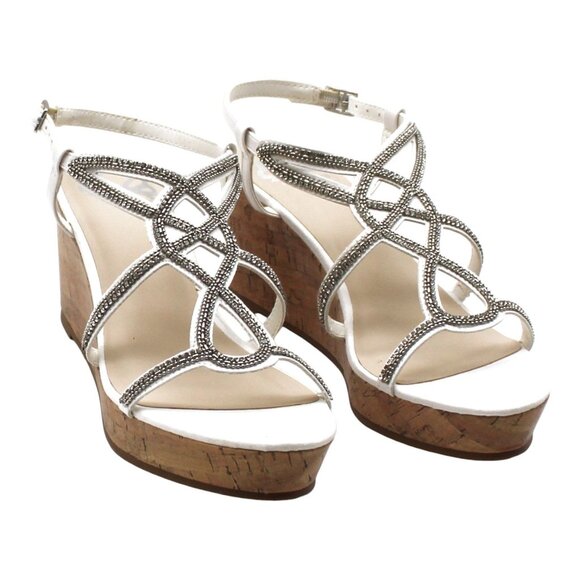 Fergie Women's Mimic Wedge Sandals (White) - Size 8 M - Picture 1 of 8